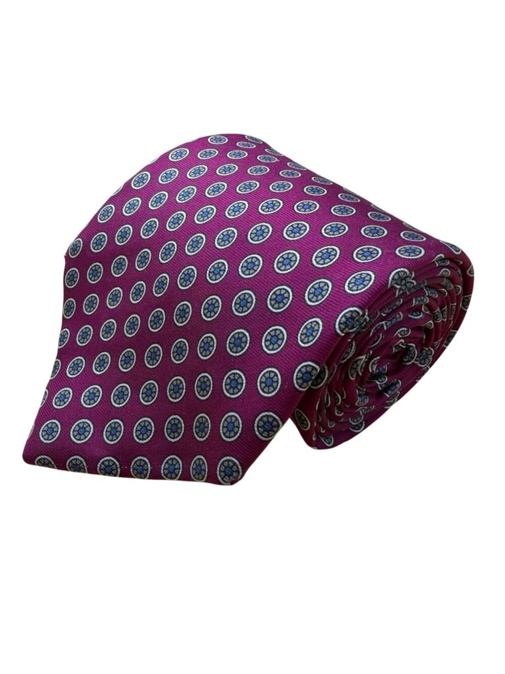 Austin Reed Mens Purple Italian Silk Necktie Geometric Pattern Made In USA